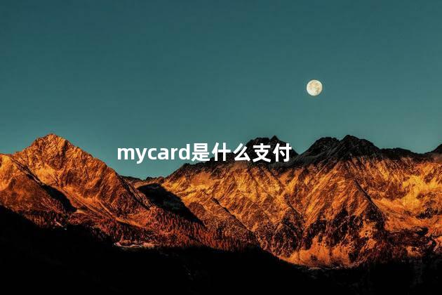 mycard是什么支付，mycard是干嘛的