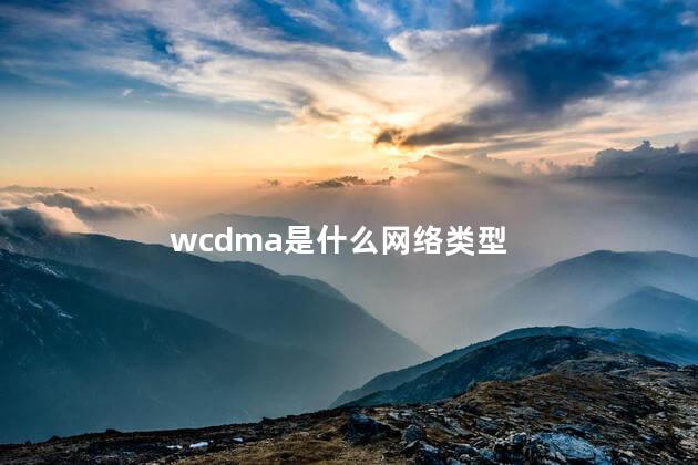 wcdma是什么网络类型，什么是WCDMA