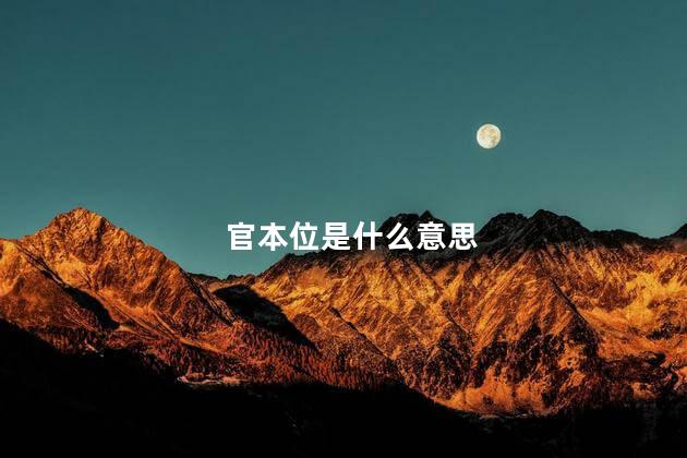 官本位是什么意思?