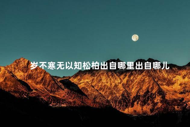 岁不寒无以知松柏出自哪里出自哪儿