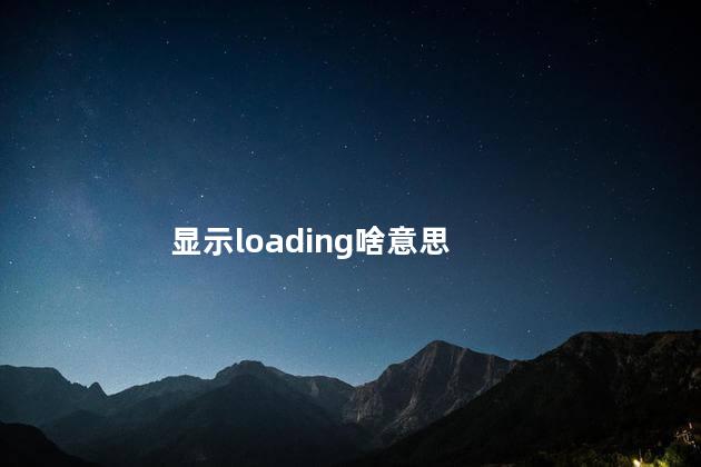 显示loading啥意思，打开文件显示Loading