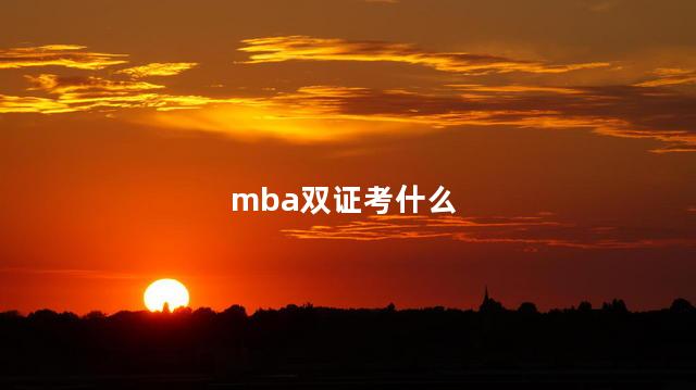 mba双证考什么