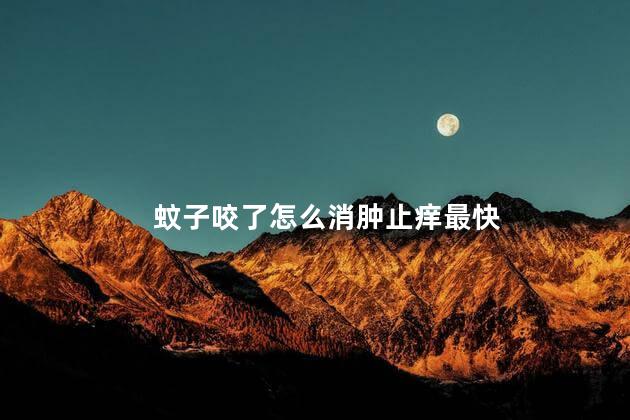 蚊子咬了怎么消肿止痒最快